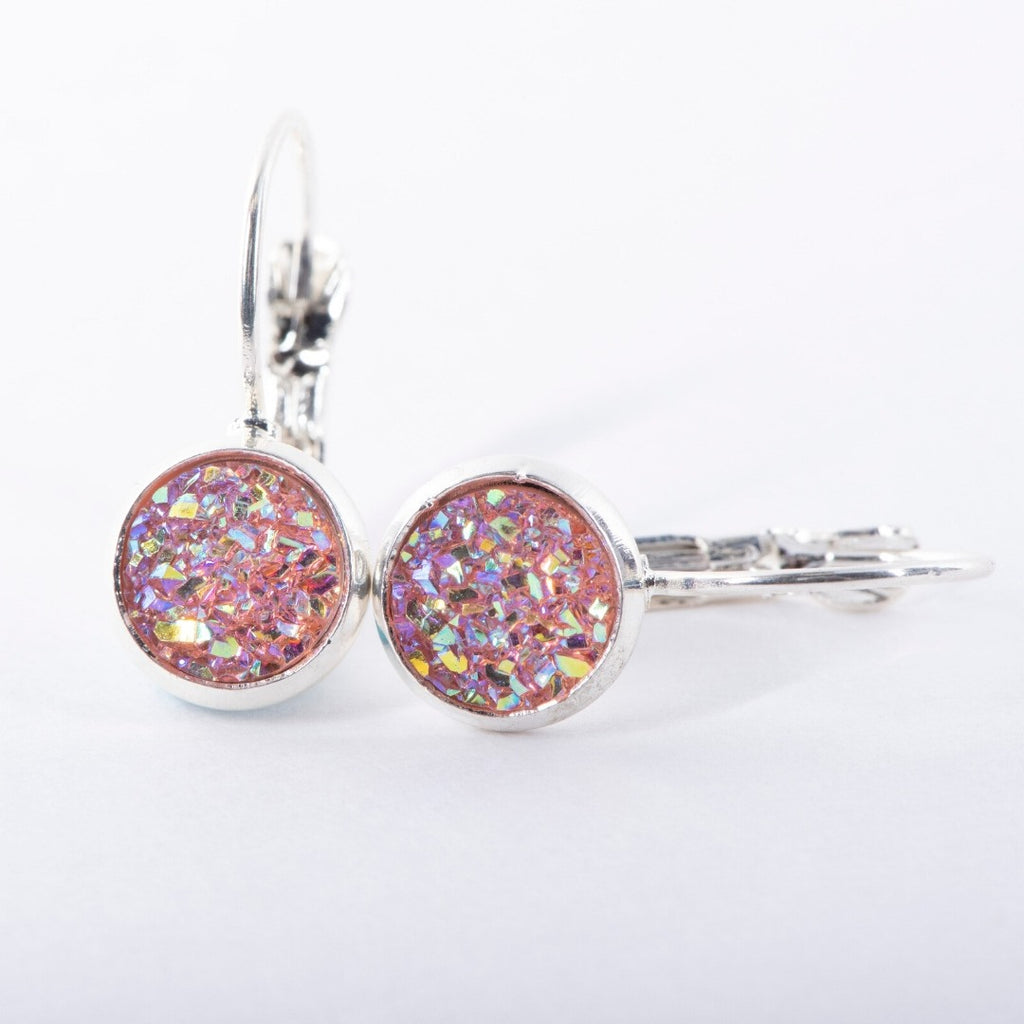 Pink Druzy Earrings Indigo Lily Designs
