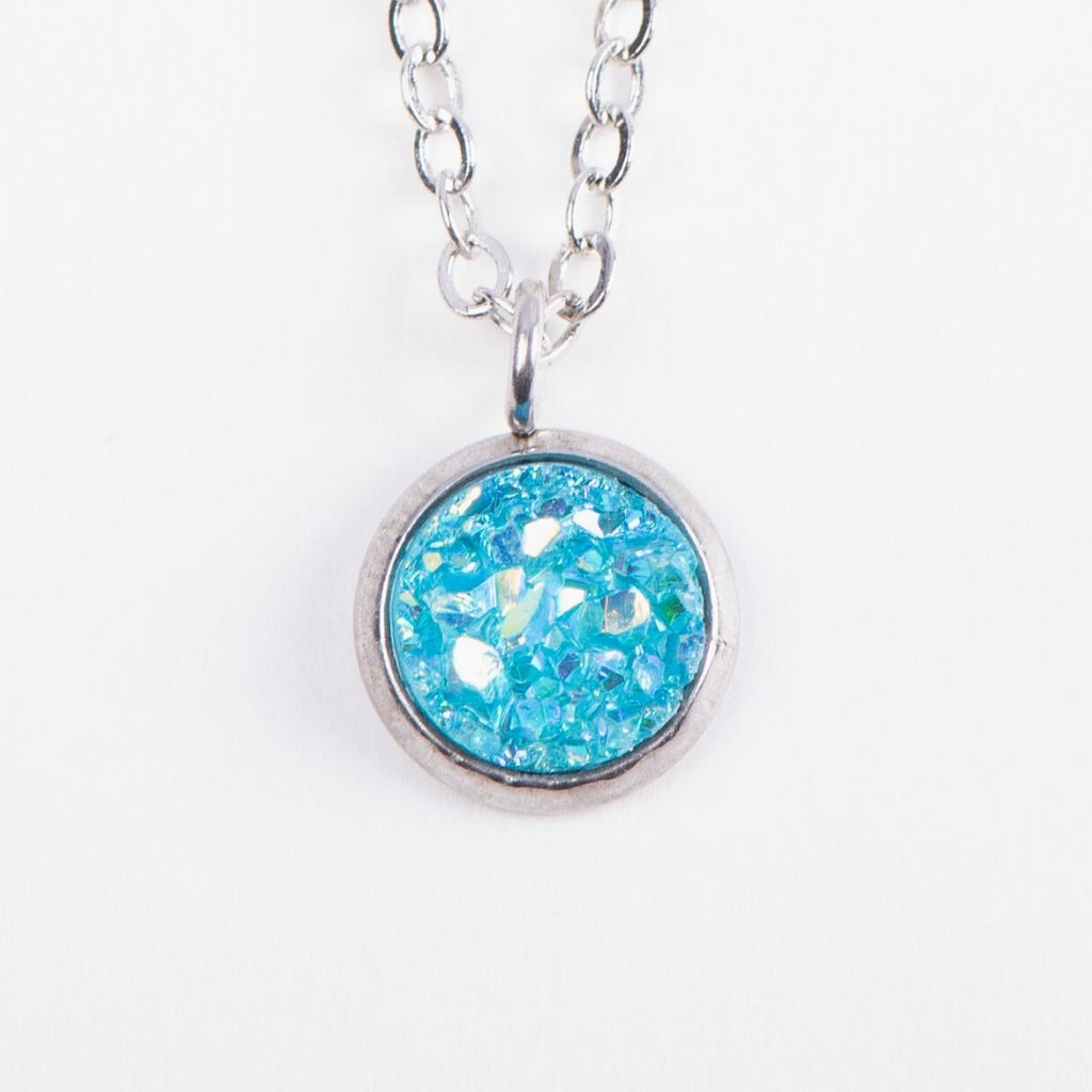 Turqoise Druzy Pendant Necklace – Indigo Lily Designs