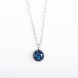 Blue Druzy Pendant Necklace