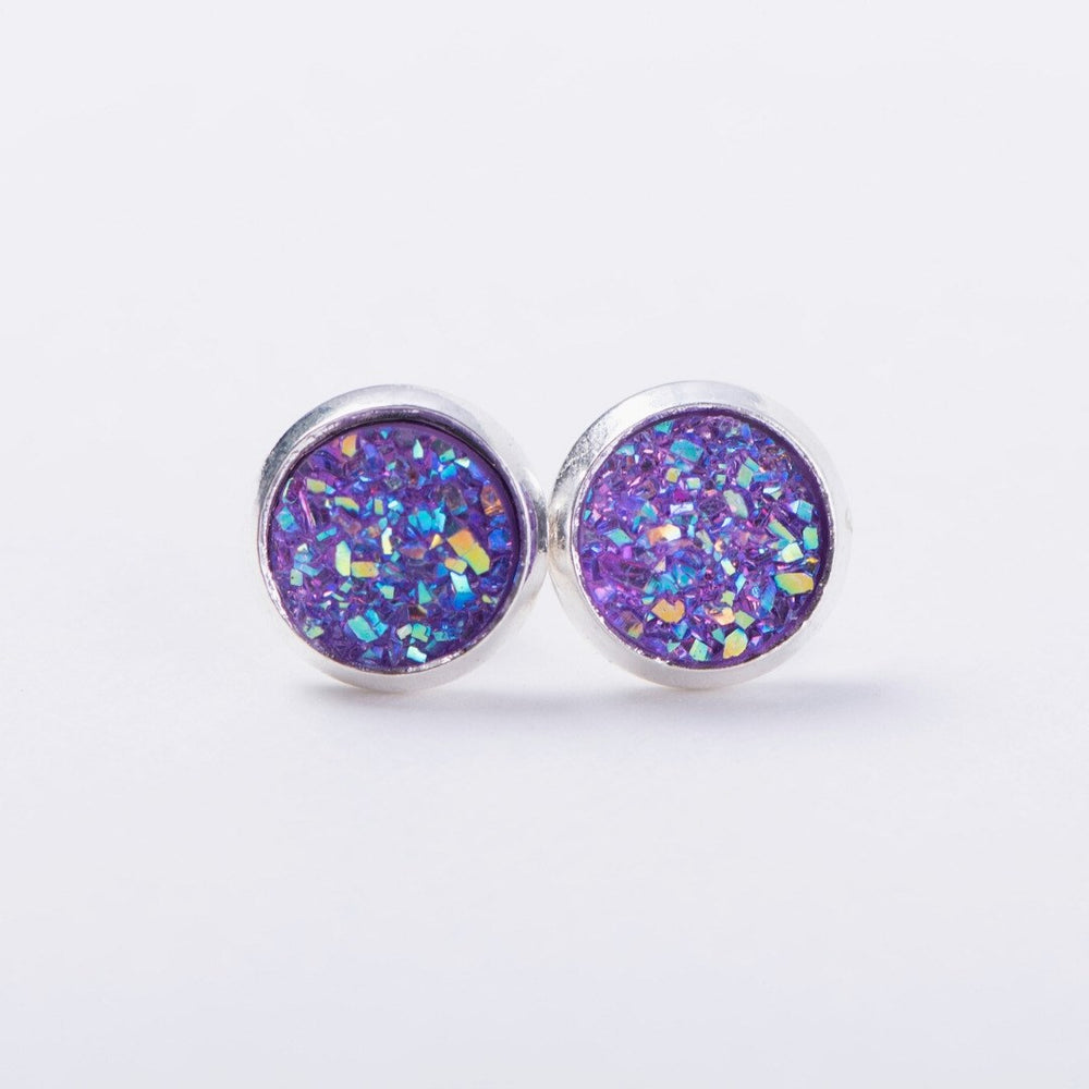 Lilac Druzy Earrings