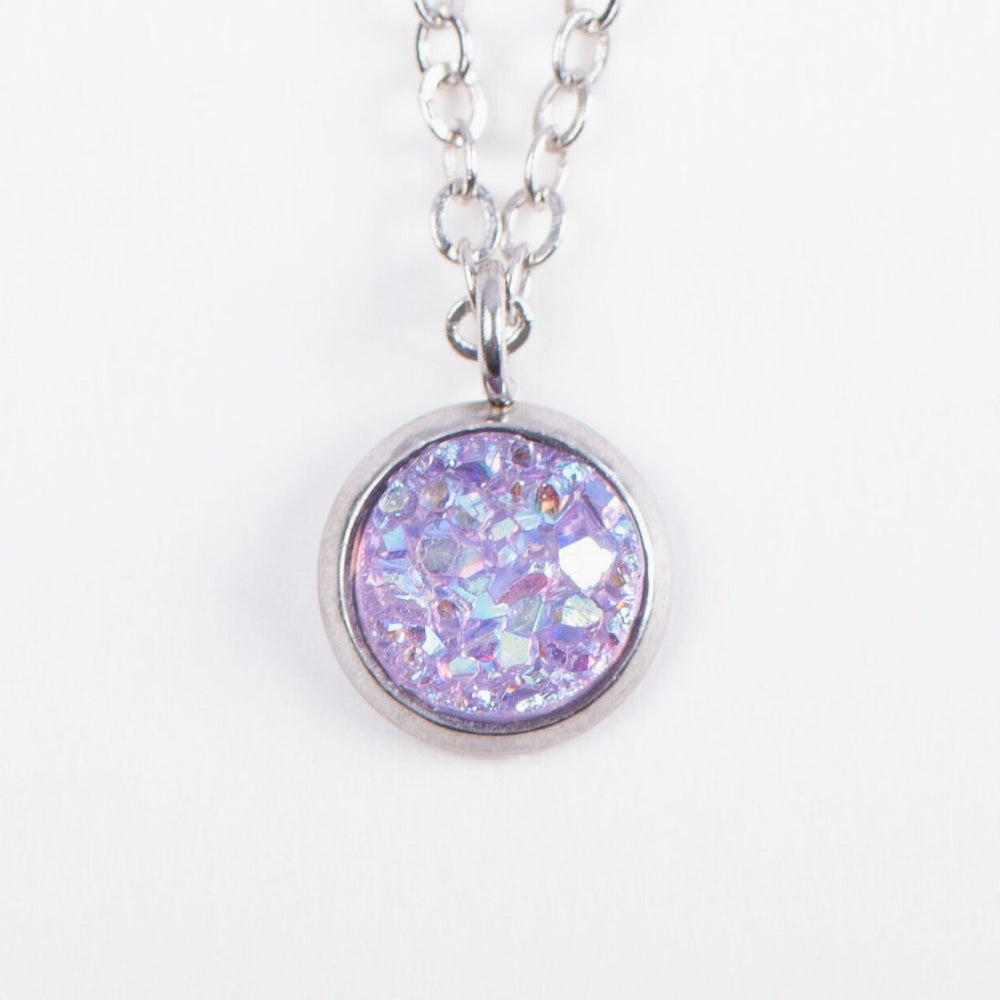 Lilac Druzy Pendant Necklace